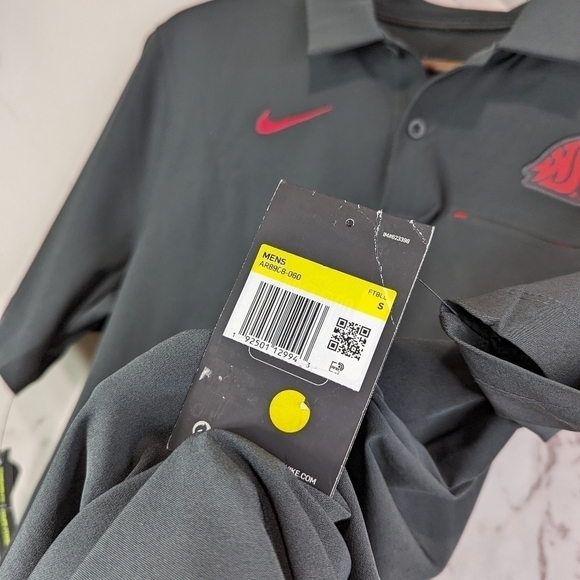 Washington State Cougars Shirt Men Small Polo Gray Short Sleeve Nike Dri Fit WSU - Picture 2 of 11